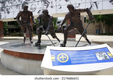 Buffalo, New York, USA - June 9, 2022: View Of The French Connection Statue At Alumni Plaza Outside KeyBank Center