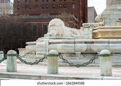 Buffalo, New York  USA - November 24 2020 : The Mc Kinley Monument located in Niagara Square 