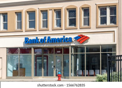 Buffalo, New York, USA - September 22, 2019: Sign and Logo of Bank of America. The Bank of America Corporation is an American multinational investment bank and financial services company.