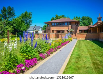 Buffalo, NY / USA -06-21-2014: The Darwin D. Martin House Complex, Also Known As The Darwin Martin House National Historic Landmark, Was Designed By Frank Lloyd Wright And Built Between 1903 And 1905.