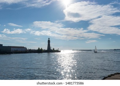 Buffalo, NY, USA, 09-16-2019: Lighthouse In Buffalo Harbor