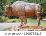 A buffalo statue