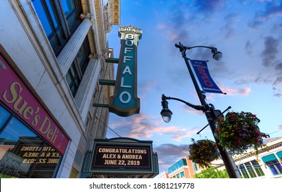 Buffalo, United States-April 14, 2020: Buffalo, NY, Famous Theater District In City Downtown