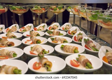 Buffet Bacon Wrapped Asparagus Shrimp Cocktail Stock Photo 692347045 ...