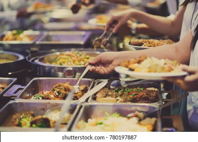 buffet food. catering food party at restaurant
