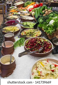 Buffet Salad Bar In A Luxury Hotel Restaurant