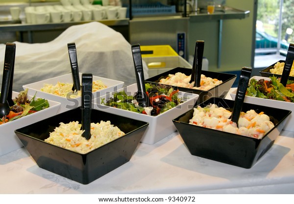 Buffet Salads Ready Be Served Wedding Stock Photo Edit Now 9340972