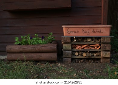 A Child’s Bug Hotel In A Back Garden