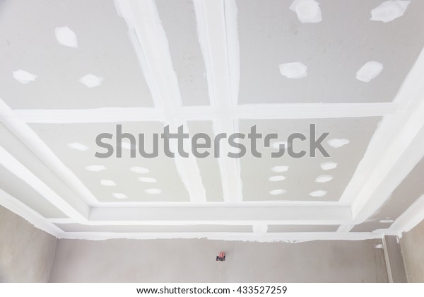 Build Gypsum Board Ceiling Construction Site Stock Photo Edit Now