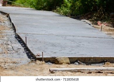 Build road concrete. Road Construction.