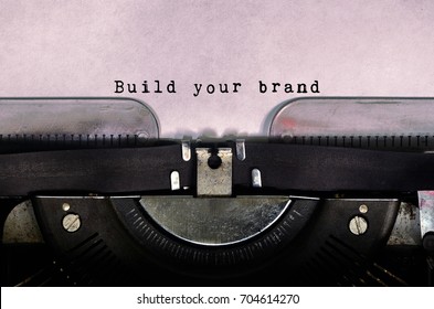 Build your brand typed on a vintage typewriter