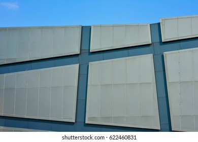 Free Stock Photo of White building facade with geometric protruding ...