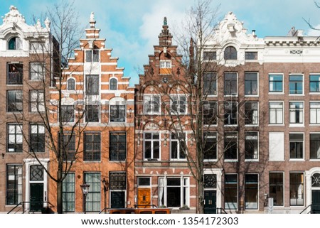 Similar – Image, Stock Photo Beautiful Architecture Of Dutch Houses On Amsterdam Canal In Autumn