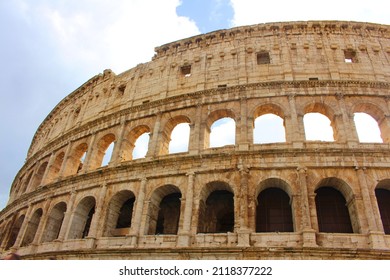  Building Of The Ancient Ancient Arena Of The Roman Empire Colosseum. Part Of The Ancient Archaeological Ruins.