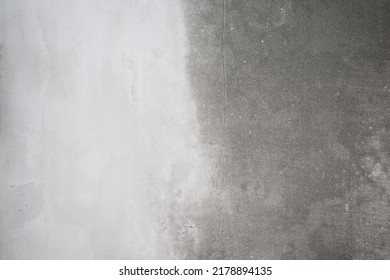 Building Background: Drying Cement Plaster On The Wall. Repair Work