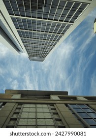 A building from below view. 