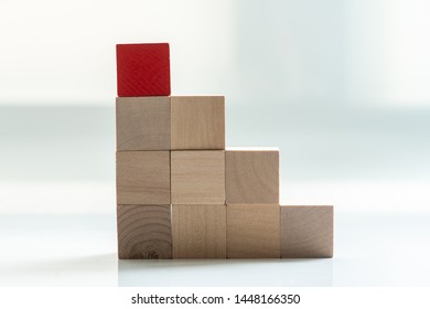 Building Blocks On Table With White Background