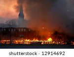 building burning down