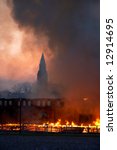 building burning down