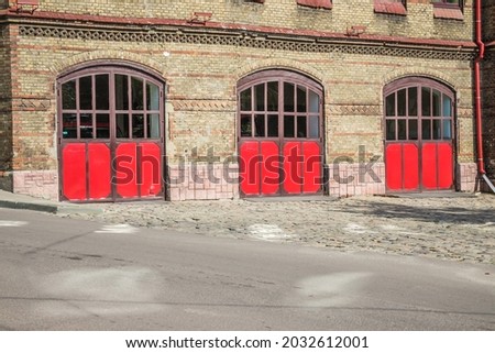 Building of Central fire station in Lviv. Fire department in the historical center of Lviv. Ukraine