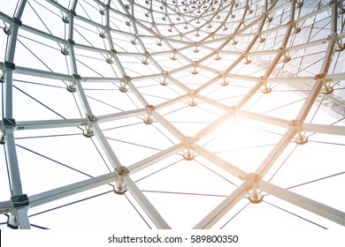 Building Construction Of Metal Steel Framework Outdoors