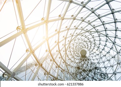 building construction of metal steel framework outdoors - Shutterstock ID 621337886