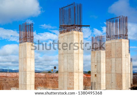 Similar – Image, Stock Photo Scaffolding Building construction Commercial construction Housing construction with sunbeams