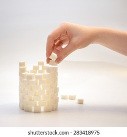 Building A Cylinder Tower From Sugar Cubes