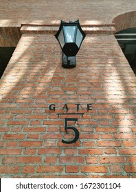 The building is decorated with bricks