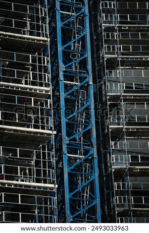A building during construction close-up