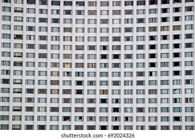 Building exterior architecture with window pattern
