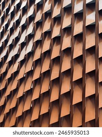 The building facade pattern uses iron plate material