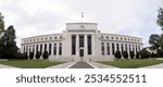 Building of FED Federal Reserve Bank in Washington. Concept of economy finance interest rate money business currency dollar financial wealth investment saving credit. Copy space for text.