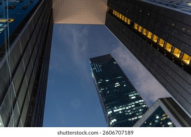 The building in the frame of the building  
