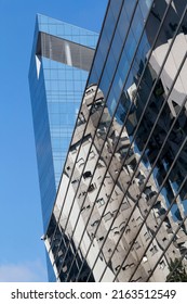 Building With Glass Facade On Sophisticated Faria Lima Avenue, A Major Office Center. Sao Paulo City, Brasil