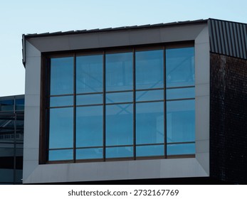 building with a large rectangular window
