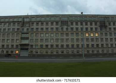 building with lighted windows