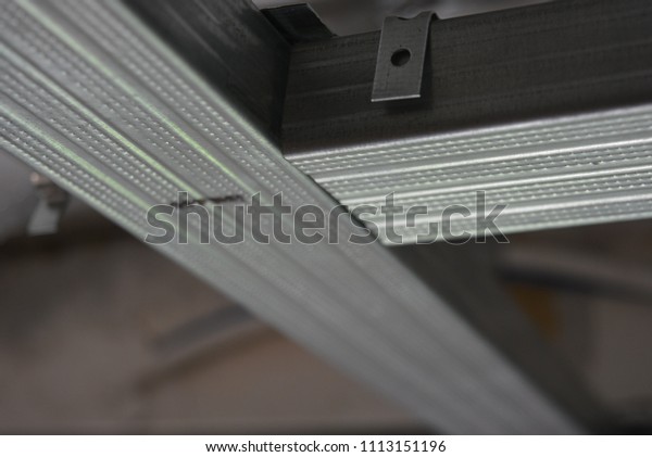 Building Material Suspended Ceiling Directing Ceiling Stock Photo