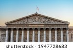 Building of National Assembly, Palais Bourbon, french parliament in Paris, France