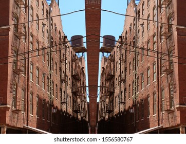 building old rust aged red industrial