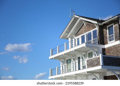 A Building On A Beach In Rhode Island In The Winter