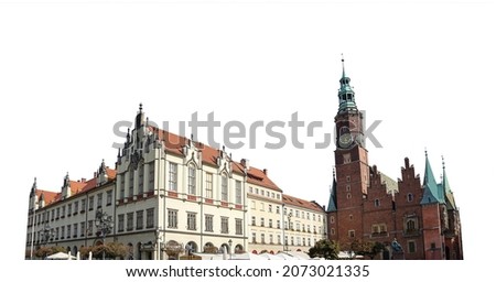 Building in Wrocław (Poland) isolated on white background