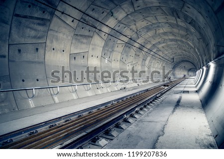 Building of railway tunnel. 