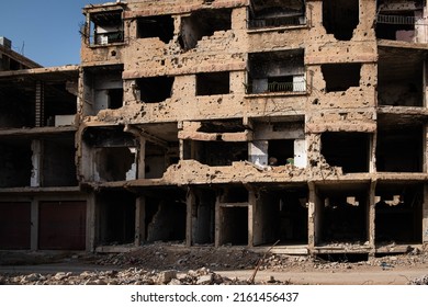 Building Ruins In Destroyed City After The Syrian Civil War.