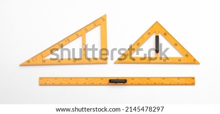 building rulers for sketching isolated on white background
