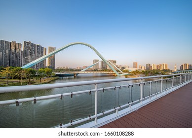 Building scenery of the banana gate pedestrian bridge in Nansha District, Guangzhou, China	
