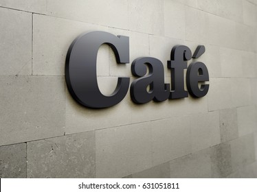 A Building Signage For 'Cafe'.