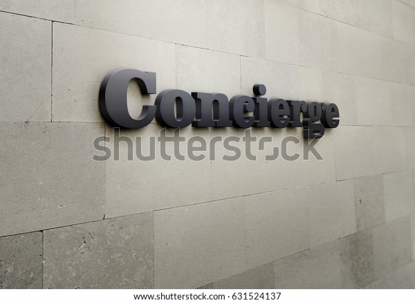 Building Signage Concierge Stock Photo (Edit Now) 631524137