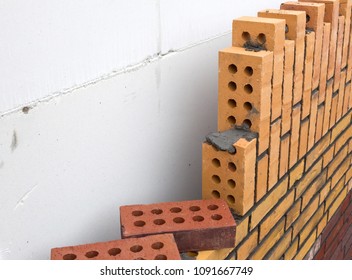 Building Site With House Under Construction - Fresh Brickwork - Netherlands