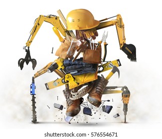 Building Tools And Equipment Like A Construction Robot